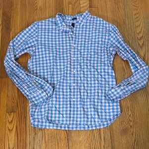 J. crew Factory‎ Slim Fit Button Down Shirt Pink Blue Plaid  Men’s XL preppy